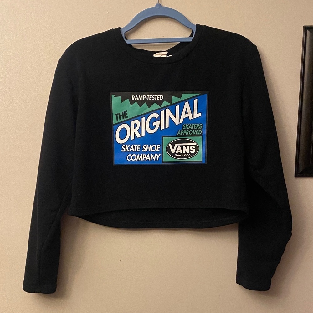 Vans Black Original Graphic Crop Sweater